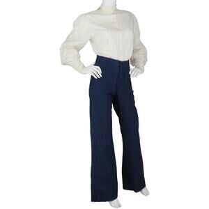 80s Vintage Bellbottom Boho Hippie Woodstock Festival Sailor Navy Denim Jeans 27